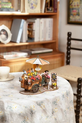 Деревянный конструктор Цветочная тележка Robotime Blossom Cart