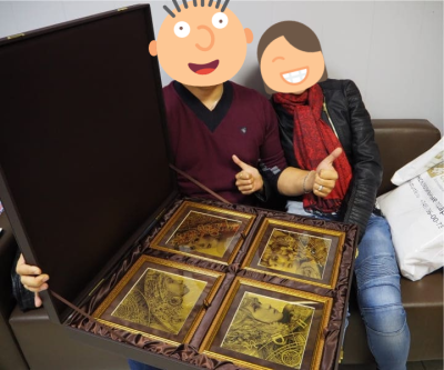 Картины на сусальном золоте «Четыре Стихии» в подарочной коробке