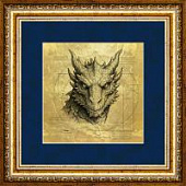 Картина на сусальном золоте «Золотой дракон»