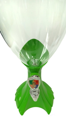 Диспенсер для напитков Пивная Башня "Бокал", 3л, колба для льда, зеленый
