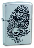 Зажигалка ZIPPO Leopard, с покрытием Satin Chrome™, латунь/сталь, серебристая, матовая, 38x13x57 мм