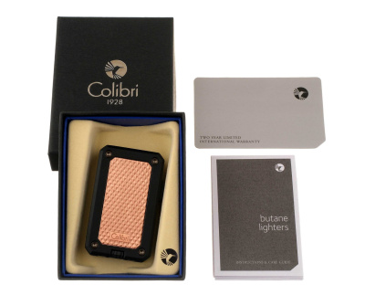 Зажигалка сигарная Colibri Rally, черная-красное золото Зажигалка сигарная Colibri Rally, черная-красное золото