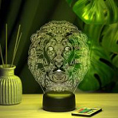 3D ночник Лев с узорами