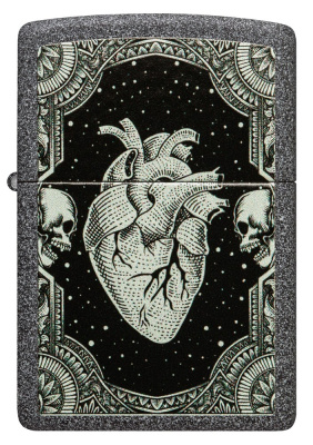 Зажигалка ZIPPO Heart Design с покрытием Iron Stone, латунь/сталь, серая, 38x13x57 мм Зажигалка ZIPPO Heart Design с покрытием Iron Stone, латунь/сталь, серая, 38x13x57 мм