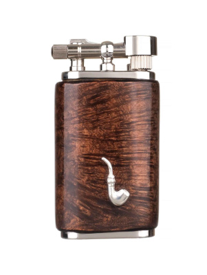 Зажигалка трубочная Mastro de Paja, серебро и бриар, 1401