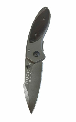 Нож Buck Outdoor Titanium, складной, ручка дерево, черный, K162