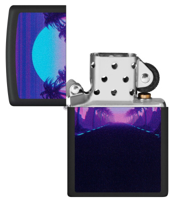 Зажигалка ZIPPO Sunset Black с покрытием Black Light, латунь/сталь, чёрная, матовая, 38x13x57 мм