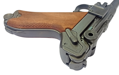 Макет. Пистолет Luger Parabellum P08 ("Люгер P08 Парабеллум") (Германия, 1898 г.), накладки на рукояти из дерева, арт.1143-M