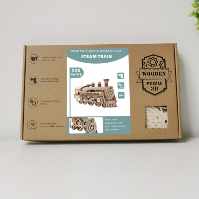 Механический деревянный конструктор - Паровоз Механический деревянный конструктор - Паровоз