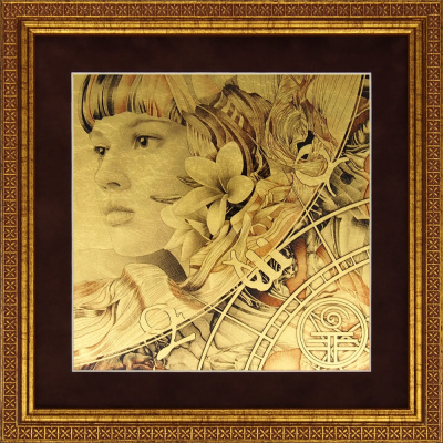 Картина на сусальном золоте «Стихия Земля»