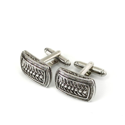 Запонки Cufflinks Inc. Прямойгольник плетенка. Антик CF51