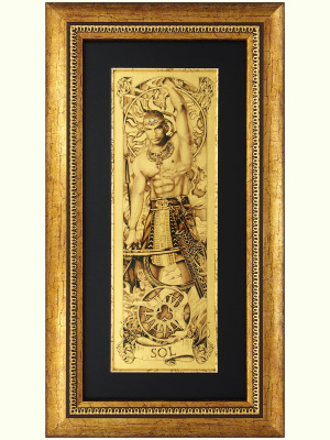 Картина "Солнце"  на сусальном золоте с кристаллами Сваровски (Swarovski)