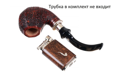 Зажигалка трубочная Mastro de Paja, серебро и бриар, 1401