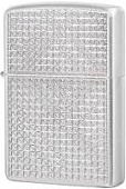 Зажигалка ZIPPO Diamond Plate, с покрытием Satin Chrome™, латунь/сталь, серебристая, 38x13x57 мм