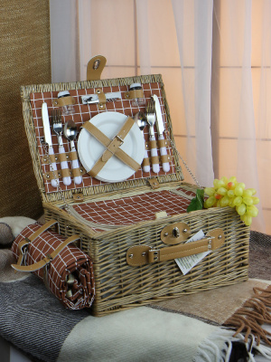 Набор для пикника с термосумкой и пледом на 4 персоны Набор для пикника с термосумкой и пледом на 4 персоны