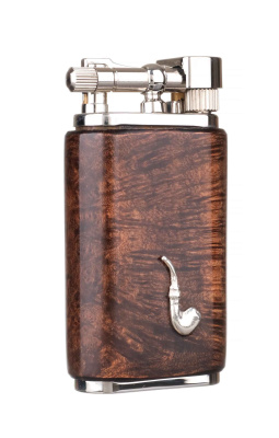 Зажигалка трубочная Mastro de Paja, серебро и бриар, 1401
