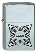 Зажигалка ZIPPO Tattoo Design, с покрытием Satin Chrome™, латунь/сталь, серебристая, 38x13x57 мм