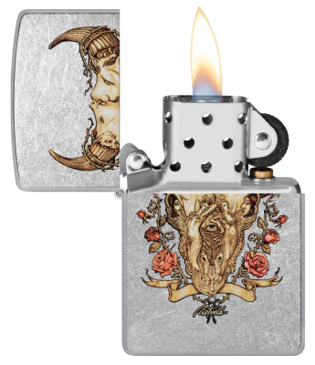 Зажигалка ZIPPO Rick Rietveld с покрытием Street Chrome, латунь/сталь, серебристая, 38x13x57 мм Зажигалка ZIPPO Rick Rietveld с покрытием Street Chrome, латунь/сталь, серебристая, 38x13x57 мм