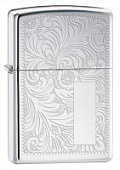 Зажигалка ZIPPO Venetian® с покрытием High Polish Chrome, латунь/сталь, серебристая, 38x13x57 мм