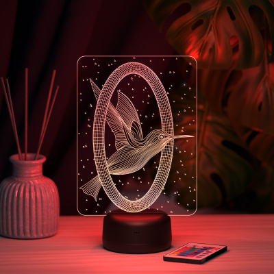 3D ночник Колибри и кольцо