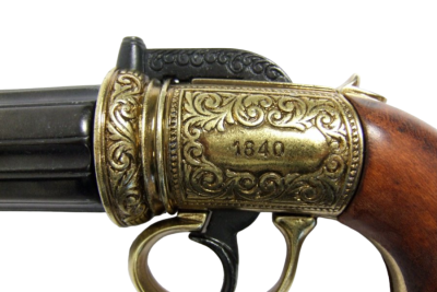 Макет. Револьвер "Pepper-box" ("Пепербокс") 6-ти ствольный (Англия, 1840 г.), латунь