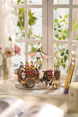 Деревянный конструктор Цветочная тележка Robotime Blossom Cart