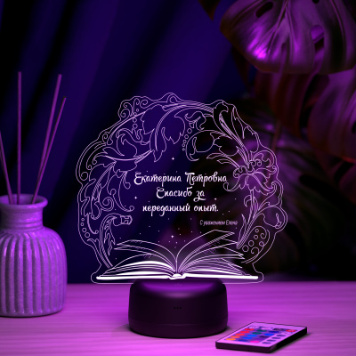3D ночник Книга под веткой (Наставнику)