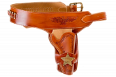 Патронташ с 1 кобурой для револьвера, коричневый