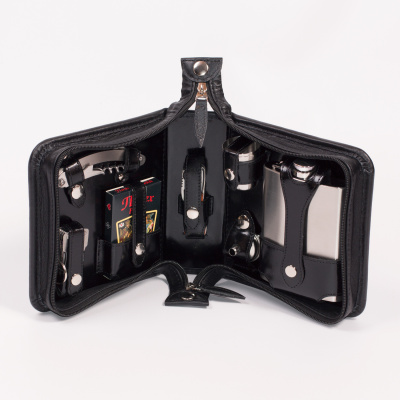 Набор дорожный в сумке малой из натуральной кожи (2 персоны), арт.202КК2