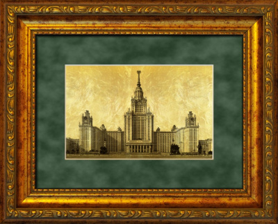 Картина на сусальном золоте «Здание МГУ»