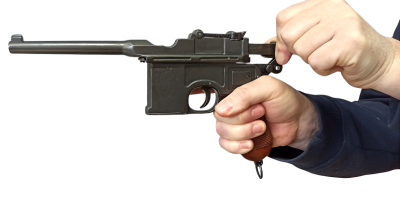 Макет. Пистолет Mauser C96 ("Маузер") в подарочном футляре (Германия, 1896 г.), накладки на рукояти из дерева