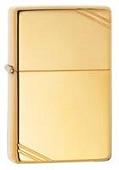Зажигалка ZIPPO Vintage™ с покрытием High Polish Brass, латунь/сталь, золотистая, 38x13x57 мм