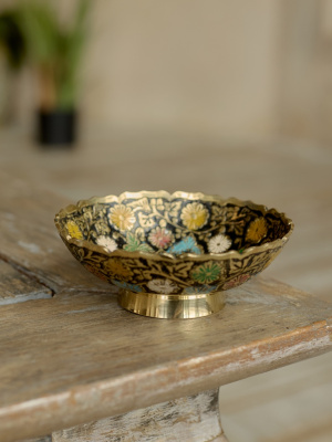 Конфетница, латунь, цветная эмаль,  11 см