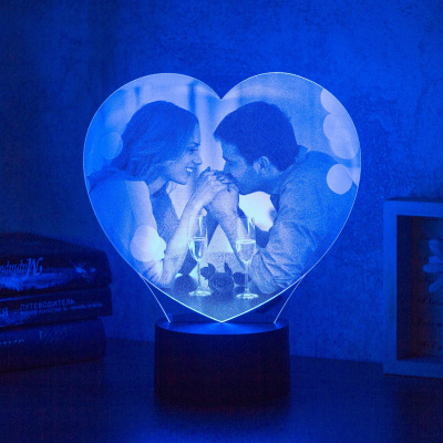 3D ночник Фото-светильник в форме сердца