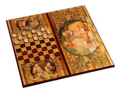 Нарды в деревянной коробке "В бане генералов нет", большие Нарды в деревянной коробке "В бане генералов нет", большие