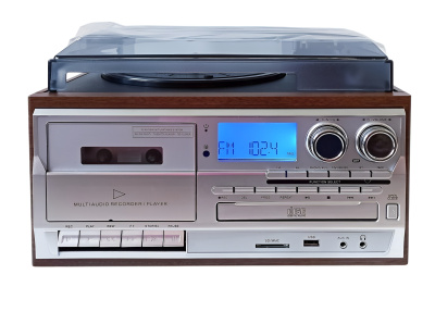 Виниловый проигрыватель FM-радио, CD / MP3, магнитофон, USB / micro-SD, Bt, SW-808