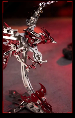 Механический конструктор DIY Cyberpunk из нержавеющей стали "Феникс" - Red