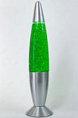 Лава-лампа 48см Зелёная/Звездочки (Глиттер) Silver