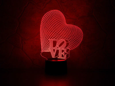 3D ночник Сердце LOVE