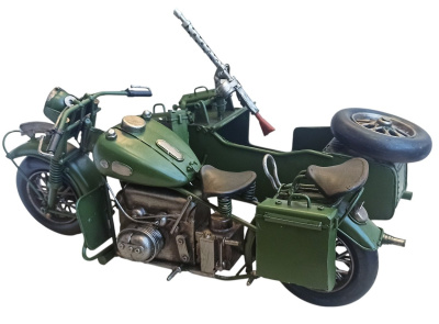 Масштабная модель мотоцикла с коляской BMW R75 войск Вермахта Масштабная модель мотоцикла с коляской BMW R75 войск Вермахта