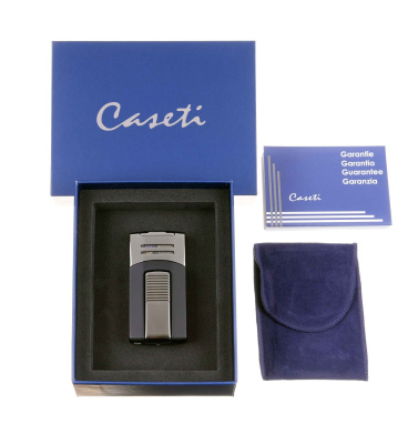 Зажигалка Caseti сигарная, турбо, черно-серебристая