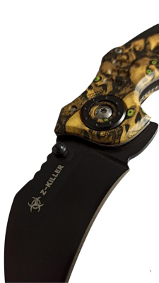 Нож керамбит Z-Hunter Hawkbill череп, желтый, SE-952OESC