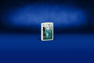 Зажигалка ZIPPO Spooky Design с покрытием Glow In The Dark Green, латунь/сталь, белая, 38x13x57 мм Зажигалка ZIPPO Spooky Design с покрытием Glow In The Dark Green, латунь/сталь, белая, 38x13x57 мм