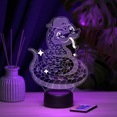 3D ночник Змейка в очках