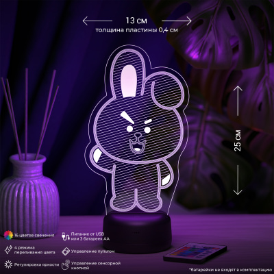 3D ночник Злой заяц