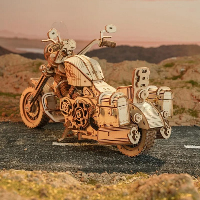Механический деревянный конструктор Robotime - Круизный мотоцикл (Cruiser Motorcycle)