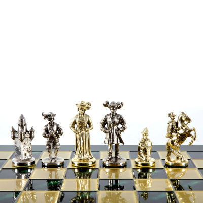 Шахматный набор "Рыцари Средневековья" (44х44 см), доска зеленая