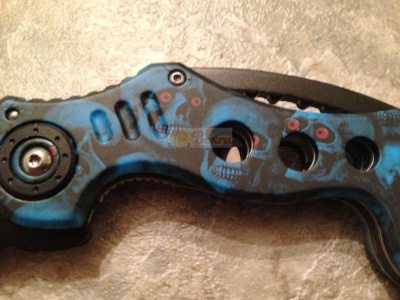 Нож керамбит Z-Hunter Hawkbill череп, синий, SE-952BL