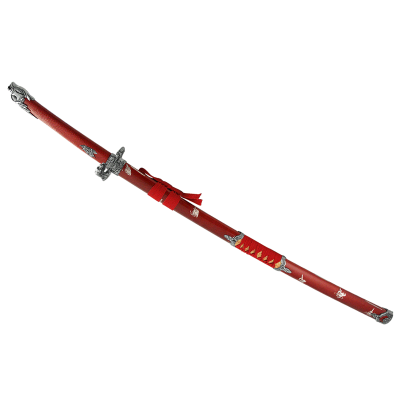 Катана, длинный японский меч "Красный Дракон"