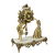 Часы каминные на мраморной подставке с маятником "Пастораль", золото